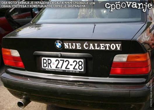Natpis na BMW