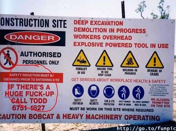 Natpis na gradilištu