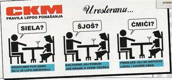 CKM - Pravila lepog ponašanja u restoranu