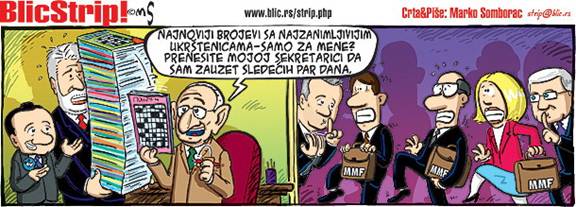Blic strip; Autor: Marko Somborac Blic strip; Autor: Marko Somborac