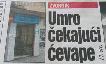 Umro čekajući ćevape