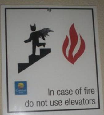 U slučaju poara ne koristite liftove