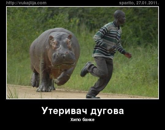 Transliteracija: Uterivač dugova "Hipo" banke Uterivač dugova Hipo banke