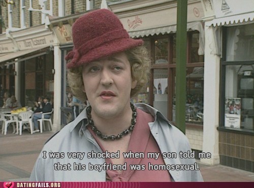 (iz "Monti Pajtona") Bila sam veoma �okirana kad mi je sin rekao da je njegov dečko homoseksualac. Monti Pajton