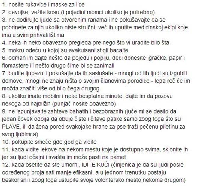 Instrukcije za volontere