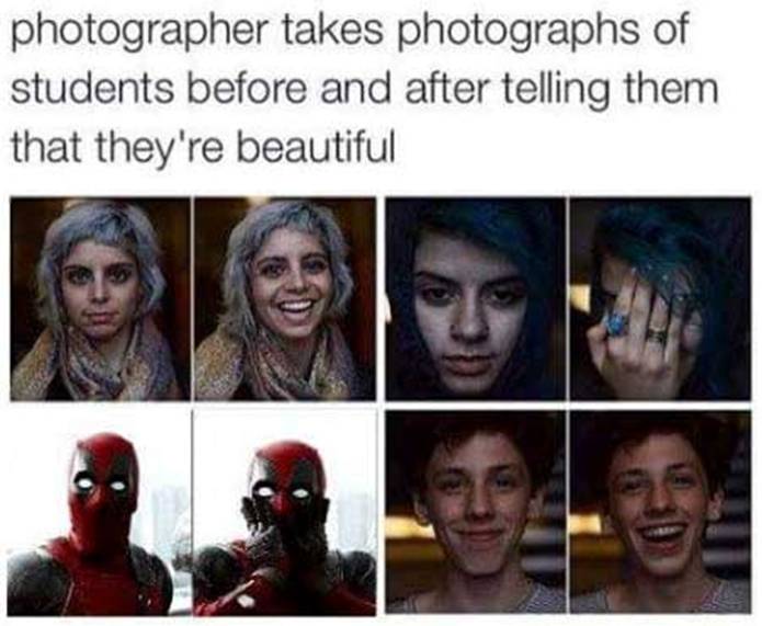Fotograf je slikao studente pre i nakon što im je rekao da su lepi Lepi Deadpool