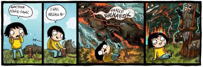 Objašnjenje: Odnosi se na početak Armagedona u nordijskoj mitologiji Ragnarok