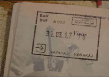 Sa BiH graničnog prelaza Karakaj (obratite pažnju na datum) Granični prelaz Karakaj