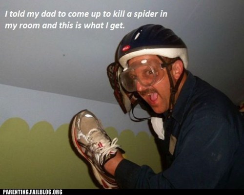 Rekla sam tati da ubije pauka u mojoj sobi i dobila sam ovo... Tata protiv pauka