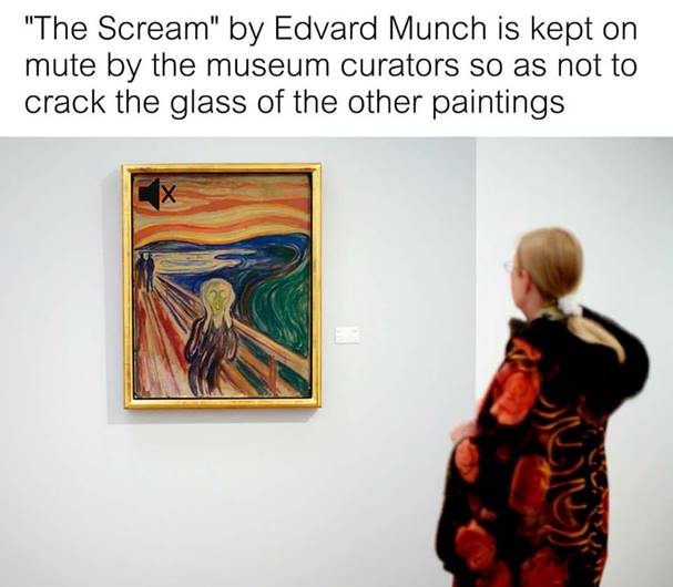 "Vrisak" Edvarda Munka je mutirana kako ne bi razbila stakla okolnih slika Vrisak Edvarda Munka